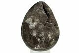 Septarian Dragon Egg Geode - Sparkly Black Crystals #329499-2